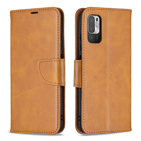 Coque Portefeuille Livre Cuir Etui Clapet B04F pour Xiaomi POCO M3 Pro 5G Brun Clair