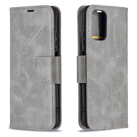 Coque Portefeuille Livre Cuir Etui Clapet B04F pour Xiaomi Poco M5S Gris