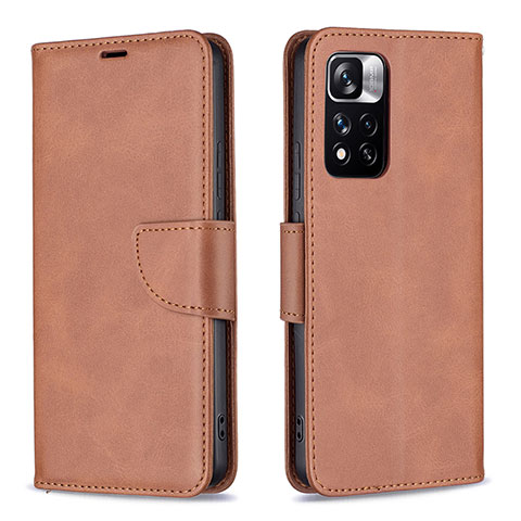 Coque Portefeuille Livre Cuir Etui Clapet B04F pour Xiaomi Poco X4 NFC Marron