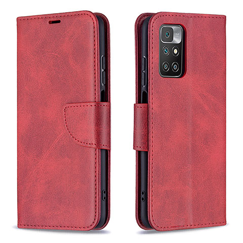 Coque Portefeuille Livre Cuir Etui Clapet B04F pour Xiaomi Redmi 10 (2022) Rouge