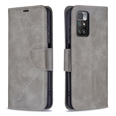 Coque Portefeuille Livre Cuir Etui Clapet B04F pour Xiaomi Redmi 10 4G Gris