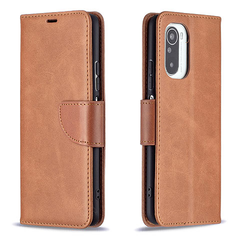 Coque Portefeuille Livre Cuir Etui Clapet B04F pour Xiaomi Redmi K40 Pro 5G Marron