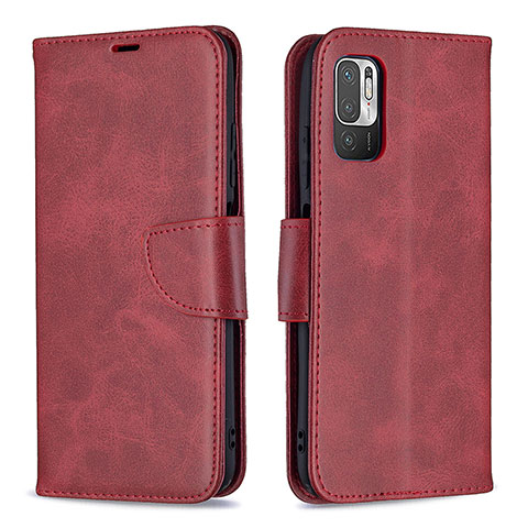 Coque Portefeuille Livre Cuir Etui Clapet B04F pour Xiaomi Redmi Note 10T 5G Rouge