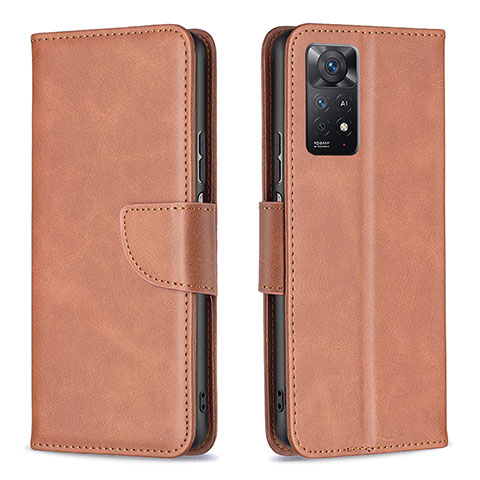 Coque Portefeuille Livre Cuir Etui Clapet B04F pour Xiaomi Redmi Note 11 Pro 4G Marron