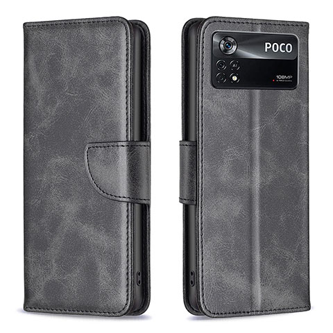 Coque Portefeuille Livre Cuir Etui Clapet B04F pour Xiaomi Redmi Note 11E Pro 5G Noir