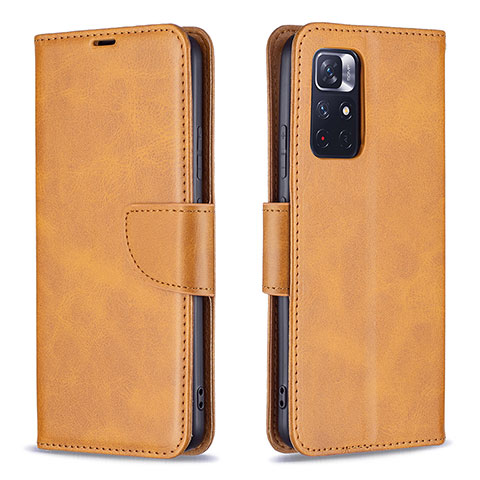 Coque Portefeuille Livre Cuir Etui Clapet B04F pour Xiaomi Redmi Note 11S 5G Brun Clair