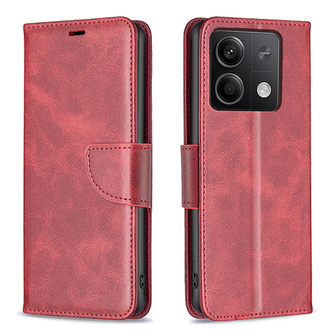 Coque Portefeuille Livre Cuir Etui Clapet B04F pour Xiaomi Redmi Note 13 5G Rouge