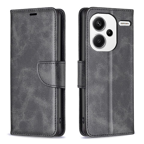 Coque Portefeuille Livre Cuir Etui Clapet B04F pour Xiaomi Redmi Note 13 Pro+ Plus 5G Noir