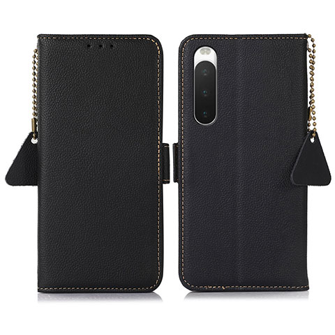 Coque Portefeuille Livre Cuir Etui Clapet B04H pour Sony Xperia 10 IV SOG07 Noir