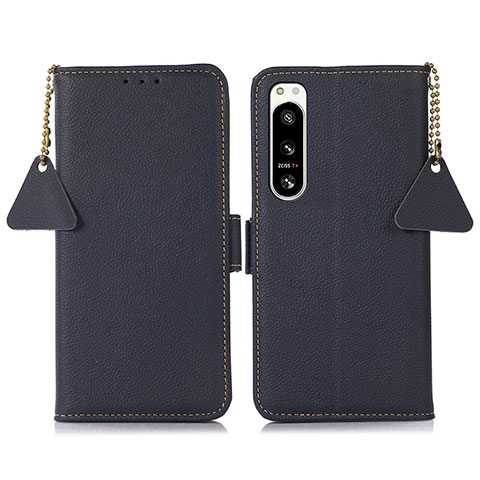 Coque Portefeuille Livre Cuir Etui Clapet B04H pour Sony Xperia 5 IV Bleu