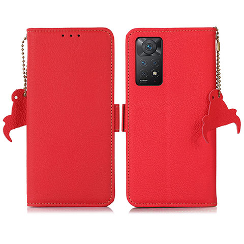 Coque Portefeuille Livre Cuir Etui Clapet B04H pour Xiaomi Redmi Note 11 Pro 4G Rouge