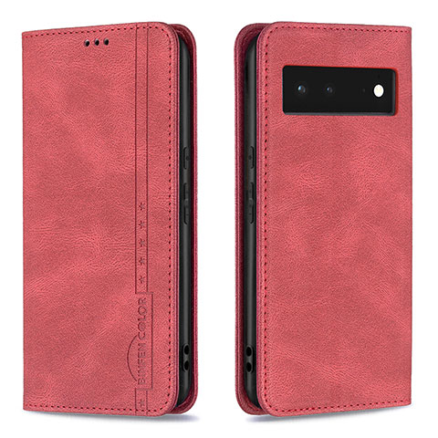 Coque Portefeuille Livre Cuir Etui Clapet B05F pour Google Pixel 6 5G Rouge