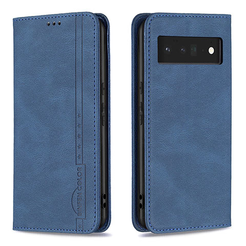 Coque Portefeuille Livre Cuir Etui Clapet B05F pour Google Pixel 6 Pro 5G Bleu