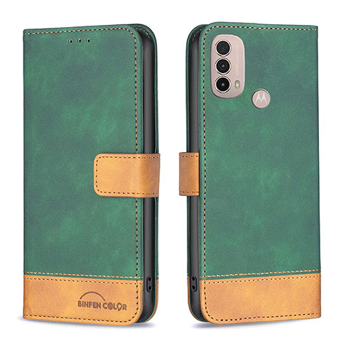 Coque Portefeuille Livre Cuir Etui Clapet B05F pour Motorola Moto E20 Vert