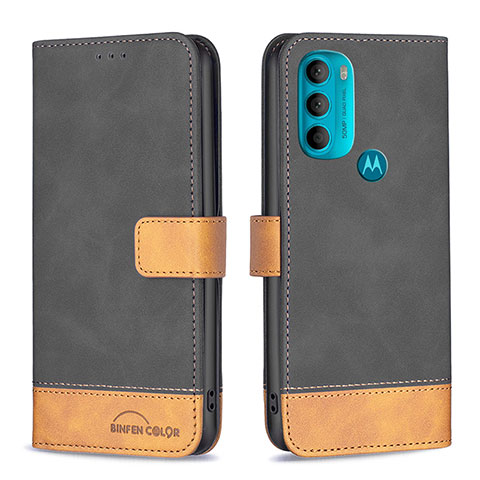 Coque Portefeuille Livre Cuir Etui Clapet B05F pour Motorola Moto G71 5G Noir