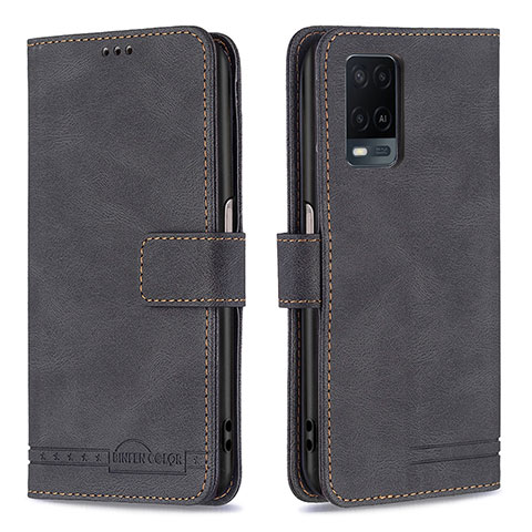 Coque Portefeuille Livre Cuir Etui Clapet B05F pour Oppo A54 4G Noir