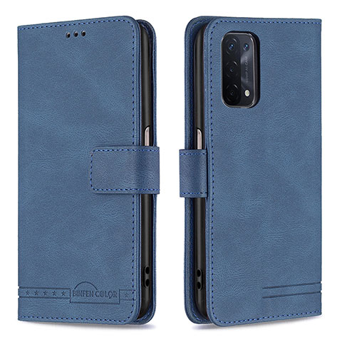 Coque Portefeuille Livre Cuir Etui Clapet B05F pour Oppo A54 5G Bleu