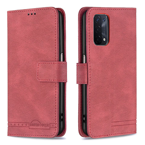 Coque Portefeuille Livre Cuir Etui Clapet B05F pour Oppo A54 5G Rouge