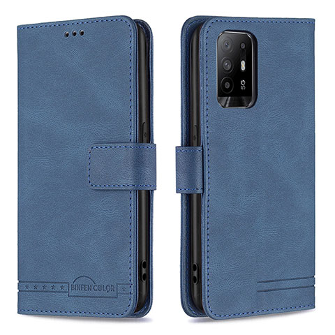 Coque Portefeuille Livre Cuir Etui Clapet B05F pour Oppo A95 5G Bleu