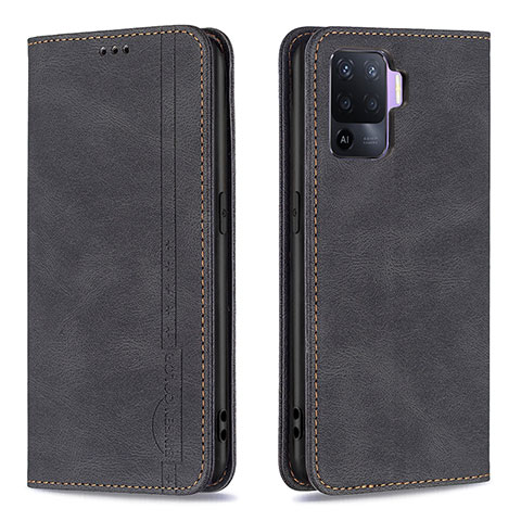 Coque Portefeuille Livre Cuir Etui Clapet B05F pour Oppo F19 Pro Noir