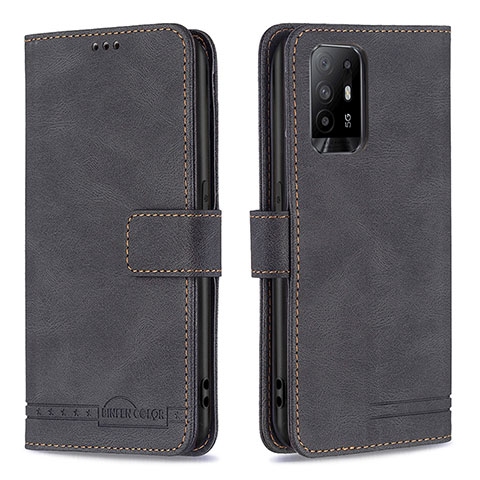 Coque Portefeuille Livre Cuir Etui Clapet B05F pour Oppo F19 Pro+ Plus 5G Noir