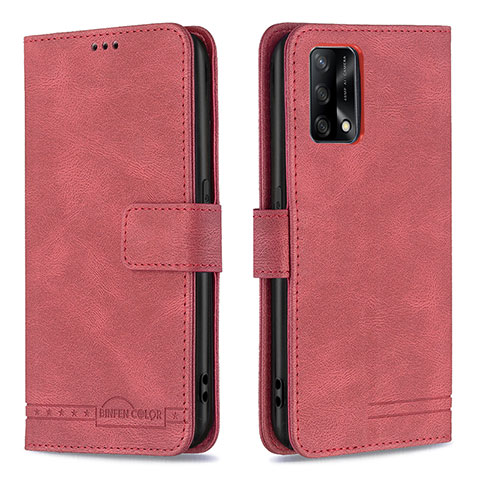 Coque Portefeuille Livre Cuir Etui Clapet B05F pour Oppo F19 Rouge