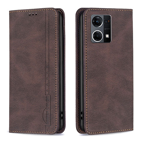 Coque Portefeuille Livre Cuir Etui Clapet B05F pour Oppo F21 Pro 4G Marron