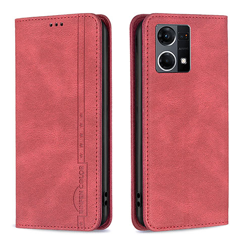 Coque Portefeuille Livre Cuir Etui Clapet B05F pour Oppo F21 Pro 4G Rouge