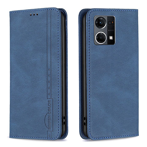 Coque Portefeuille Livre Cuir Etui Clapet B05F pour Oppo F21s Pro 4G Bleu