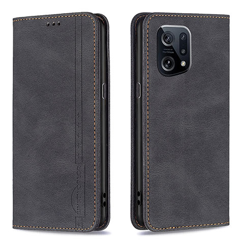 Coque Portefeuille Livre Cuir Etui Clapet B05F pour Oppo Find X5 5G Noir