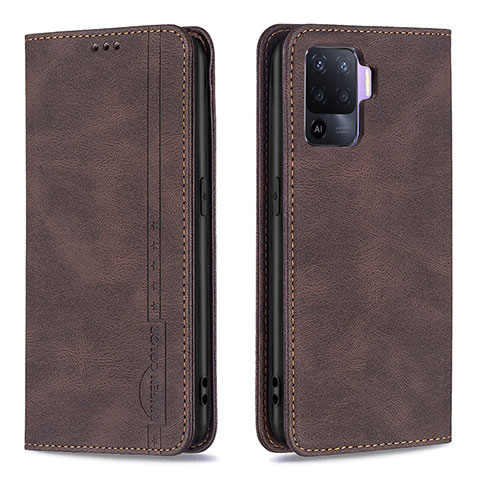 Coque Portefeuille Livre Cuir Etui Clapet B05F pour Oppo Reno5 F Marron