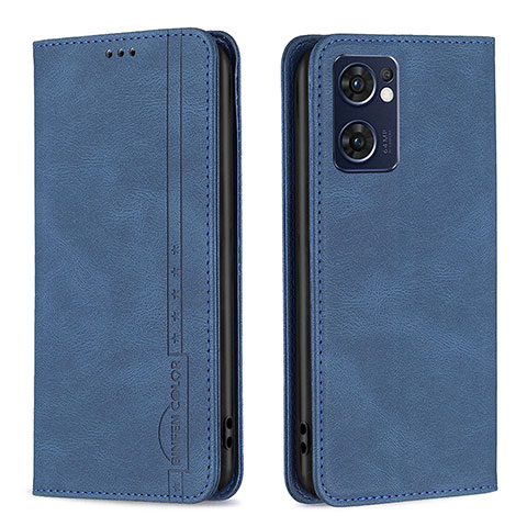 Coque Portefeuille Livre Cuir Etui Clapet B05F pour Oppo Reno7 5G Bleu