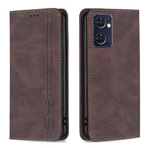 Coque Portefeuille Livre Cuir Etui Clapet B05F pour Oppo Reno7 5G Marron