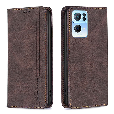 Coque Portefeuille Livre Cuir Etui Clapet B05F pour Oppo Reno7 Pro 5G Marron