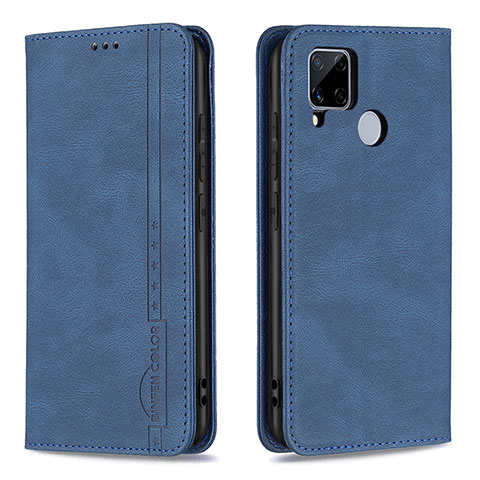 Coque Portefeuille Livre Cuir Etui Clapet B05F pour Realme 7i RMX2193 Bleu