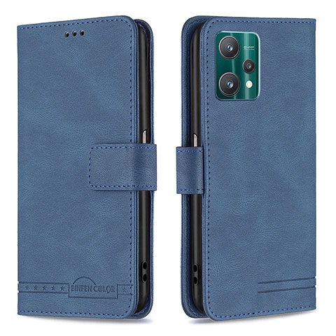 Coque Portefeuille Livre Cuir Etui Clapet B05F pour Realme 9 5G Bleu