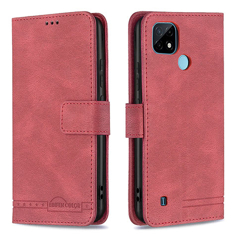 Coque Portefeuille Livre Cuir Etui Clapet B05F pour Realme C21 Rouge