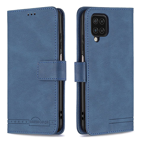 Coque Portefeuille Livre Cuir Etui Clapet B05F pour Samsung Galaxy A12 5G Bleu