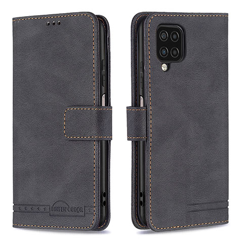 Coque Portefeuille Livre Cuir Etui Clapet B05F pour Samsung Galaxy A12 Nacho Noir