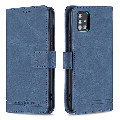 Coque Portefeuille Livre Cuir Etui Clapet B05F pour Samsung Galaxy A51 5G Bleu