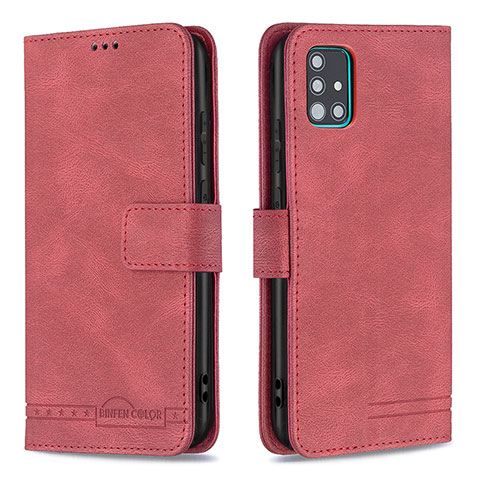 Coque Portefeuille Livre Cuir Etui Clapet B05F pour Samsung Galaxy A51 5G Rouge