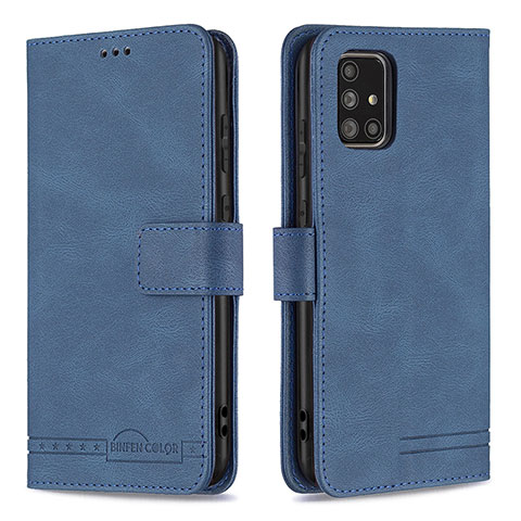 Coque Portefeuille Livre Cuir Etui Clapet B05F pour Samsung Galaxy A71 4G A715 Bleu