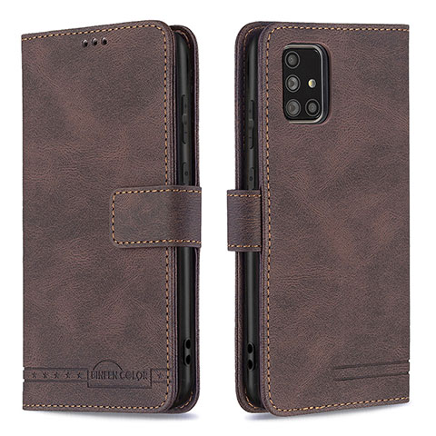 Coque Portefeuille Livre Cuir Etui Clapet B05F pour Samsung Galaxy A71 5G Marron