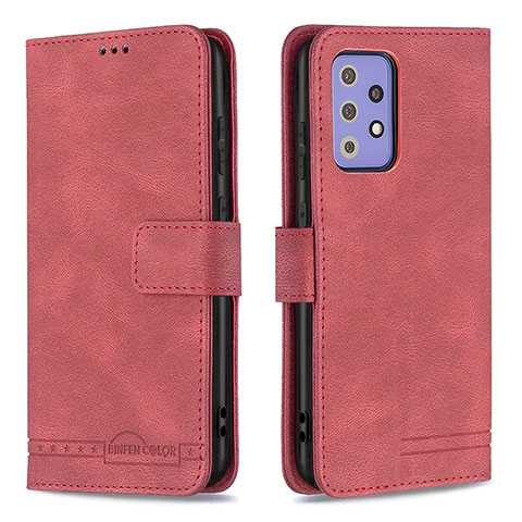 Coque Portefeuille Livre Cuir Etui Clapet B05F pour Samsung Galaxy A72 5G Rouge