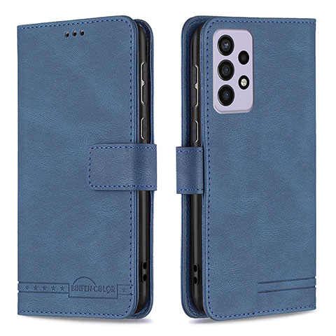 Coque Portefeuille Livre Cuir Etui Clapet B05F pour Samsung Galaxy A73 5G Bleu