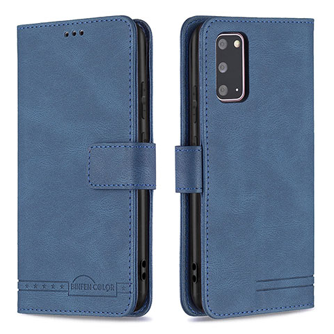 Coque Portefeuille Livre Cuir Etui Clapet B05F pour Samsung Galaxy S20 Bleu