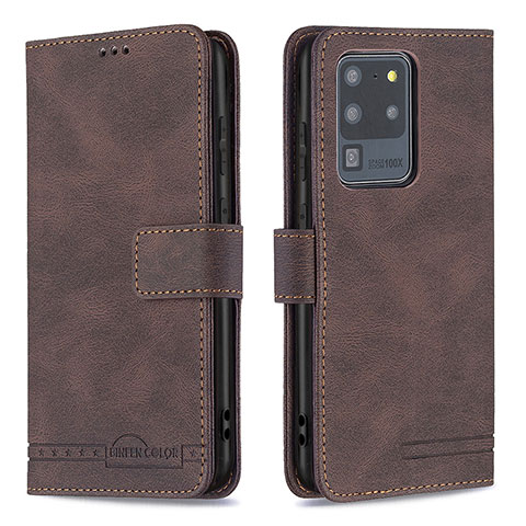 Coque Portefeuille Livre Cuir Etui Clapet B05F pour Samsung Galaxy S20 Ultra 5G Marron