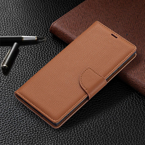 Coque Portefeuille Livre Cuir Etui Clapet B05F pour Samsung Galaxy S23 Ultra 5G Marron