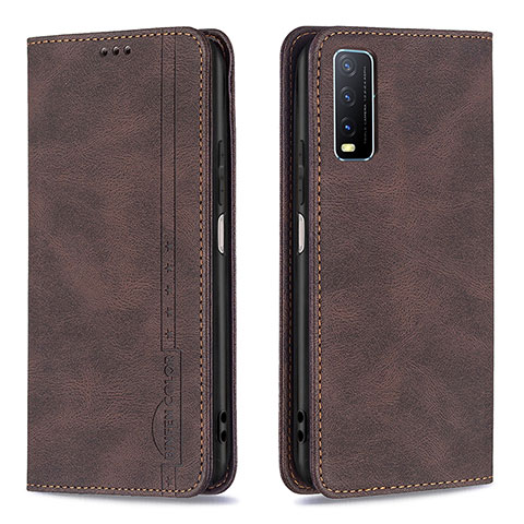 Coque Portefeuille Livre Cuir Etui Clapet B05F pour Vivo Y20s G Marron