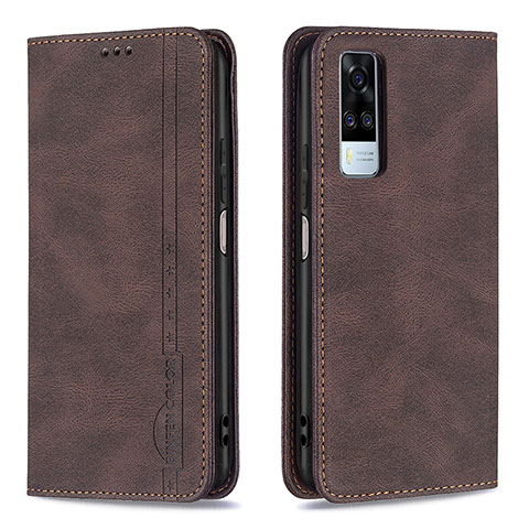 Coque Portefeuille Livre Cuir Etui Clapet B05F pour Vivo Y31 (2021) Marron